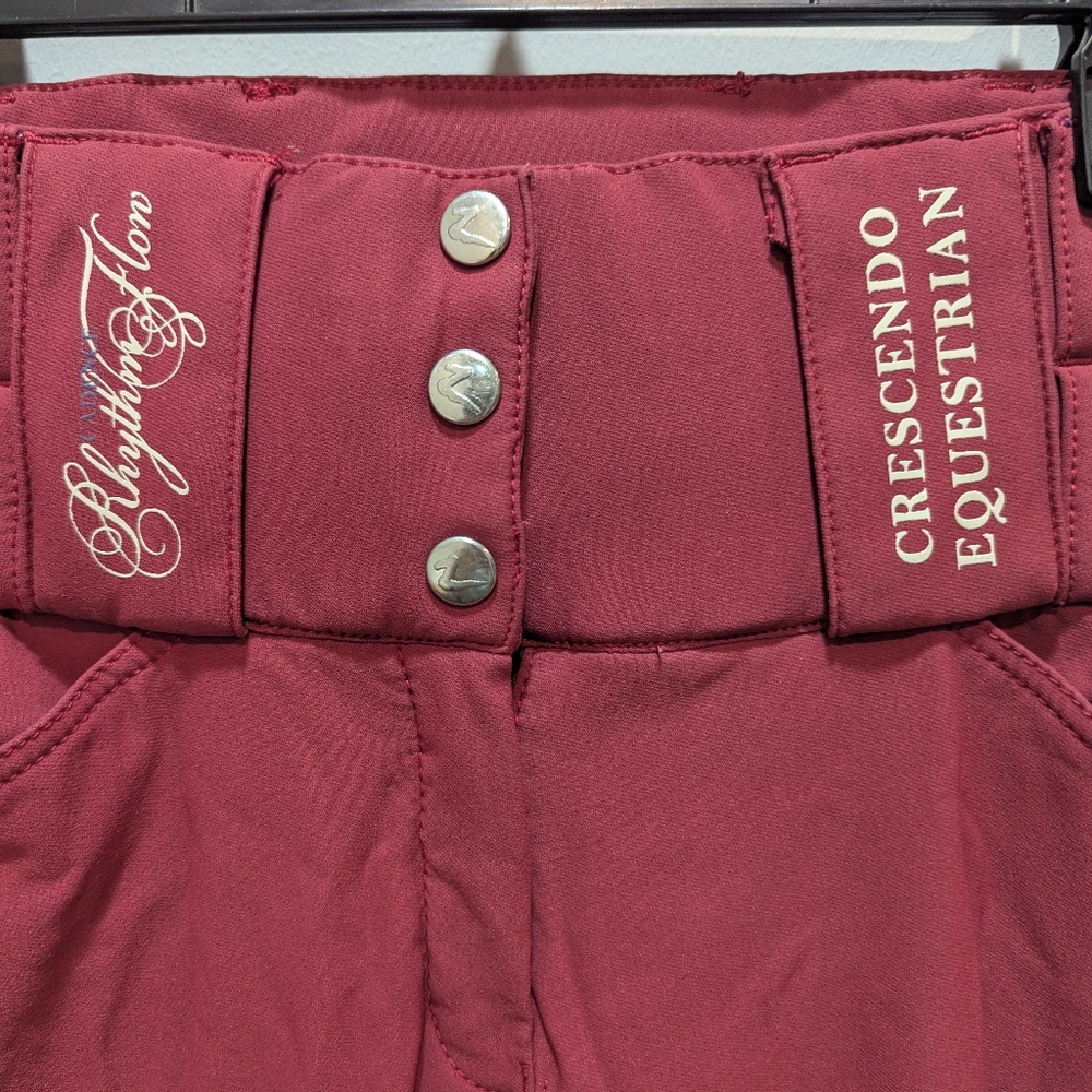 Equestrian Performance Riding Tights - Burgundy - image 3